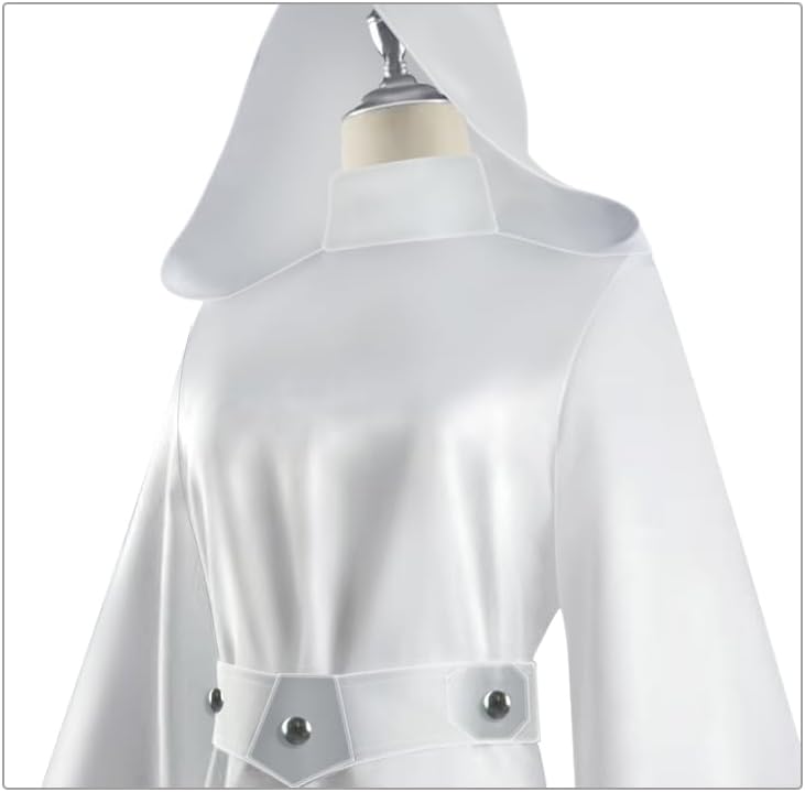 Kids Girls Costume Belt Toddler Princess Cosplay Dress White Hooded Robe Halloween Outfit 6 Years and up - Image 4
