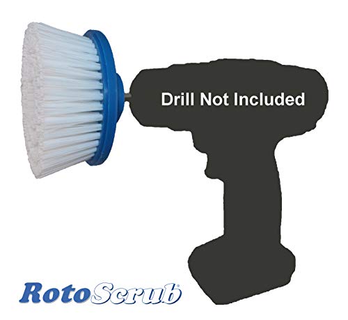 RotoScrub Drill Powered Scrub Brush Blue, White