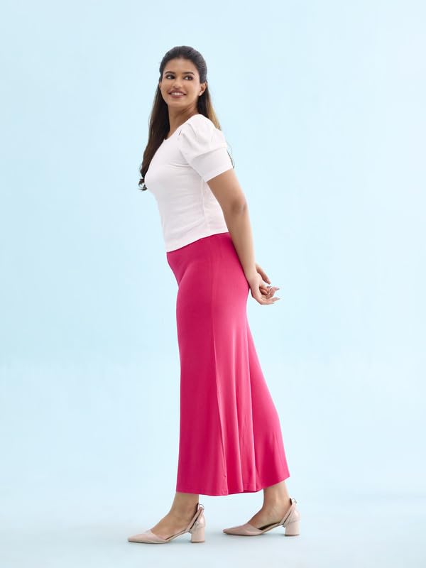Image of GO COLORS Soft Viscose Knit Palazzo Full Length for Women| Breathable, Mid Rise