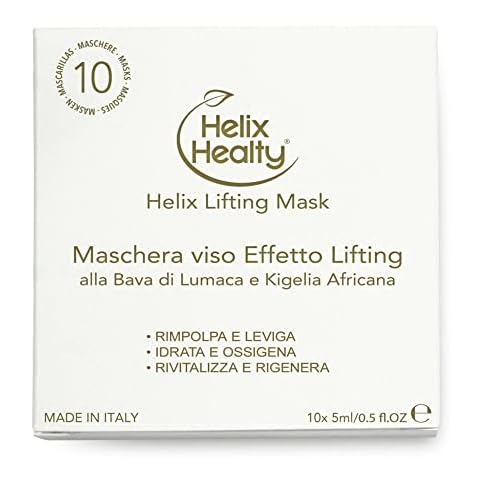 Paquete de 10 Mascarillas Faciales Helix Healty con Baba de Caracol y Kighelia Africana Cover