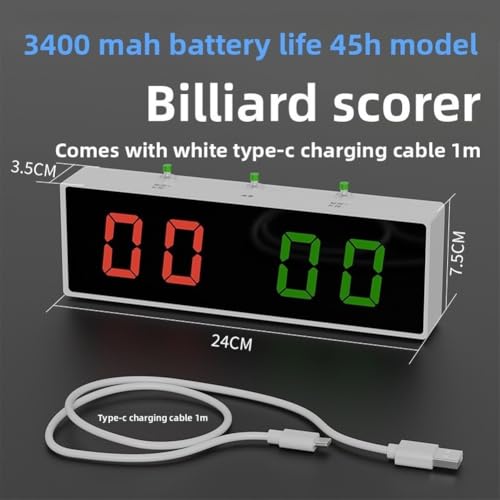 Compteur de billard électronique rechargeable écran bicolore et buzzer - 8