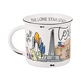 Glory Haus Everyday Home Sweet Home State Jumbo Coffee or Soup Mugs, Hand Painted 16oz Ceramic (State of Texas (Campfire Style))