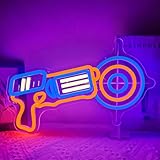 Jeanchrl Nerf Gun Neon Sign Nerf Dart War Gun Neon Light for Party Dart Battle LED Sign for Wall Nerf Gun Party Decorations Neon Wall Sign for Kids Boys Nerf Gun Boys Birthday Party Decorations
