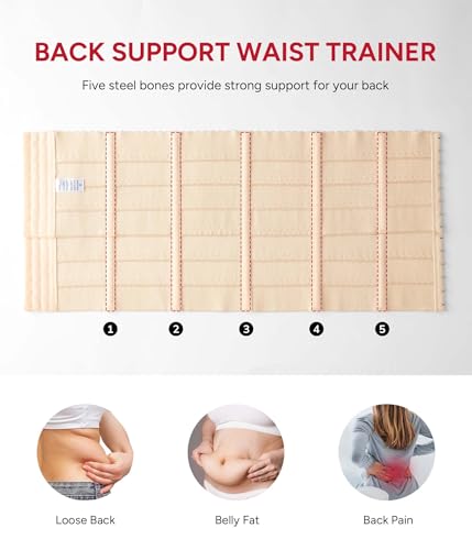 Nebility Waist Trainer for Women Corset Shapewear Tummy Control Segmented Waist Cincher Workout Girdle4