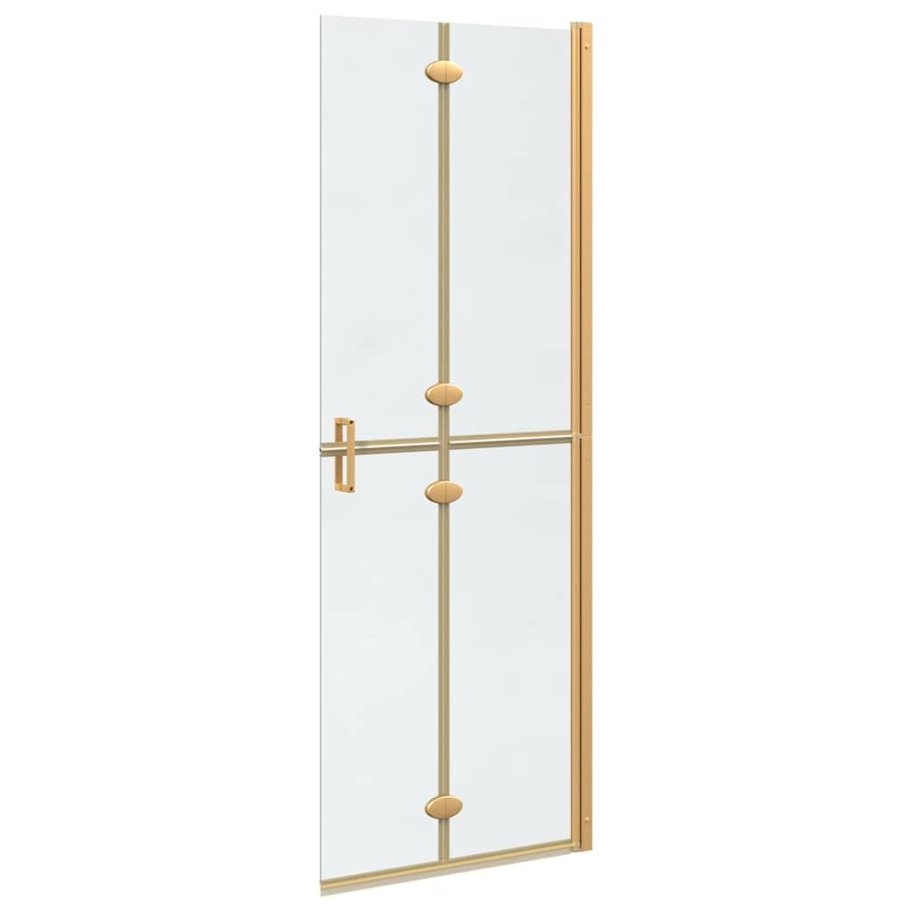 Parete doccia Walk-In Gold in alluminio e vetro di sicurezza monolastra 70x6,5x190 cm pieghevole per bagno con paraspruzzi e moderno divisorio