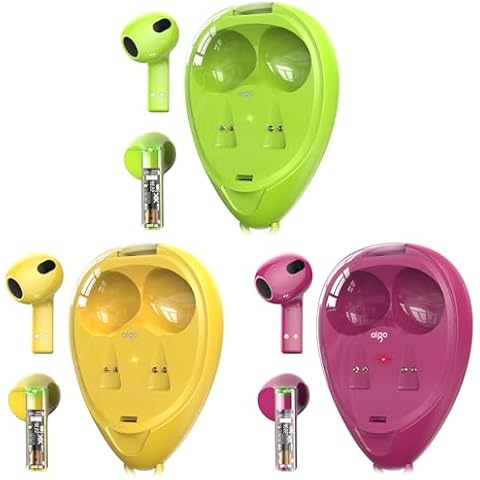 aigo Wireless Earbuds, Bluetooth 5.4 Headphones with Translucent Charging Case, Noise Canceling, Waterproof in-Ear Earphones with Mic for iPhone Android Laptop Sports Cover