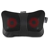 Brookstone Shiatsu Neck and Lumbar Massager, Deep Kneading Massage Pillow with Heat - Neck, Shoulder, Leg, Lumbar Portable Massager, Electric Massage Pillow for Home Office Car