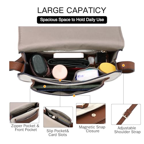 GOIACII Crossbody Bag for Women Saddle Shoulder Purse Ladies Boho Cross Body Handbag Vegan Leather4