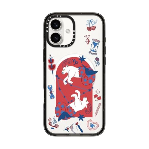 Coque iPhone 16 Plus CASETiFY Impact Magsafe transparente et antichoc motif Capricorne