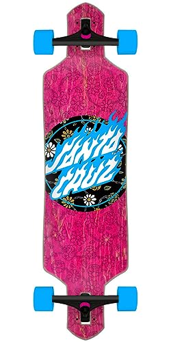 SANTA CRUZ Floral Flame Dot Drop Thru Pre-Built Longboard Complete