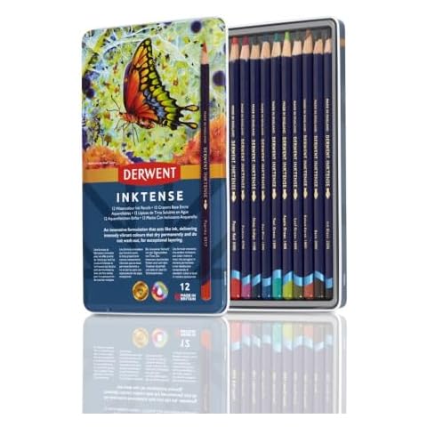 Derwent Inktense Pencils Tin, Set of 12 Cover