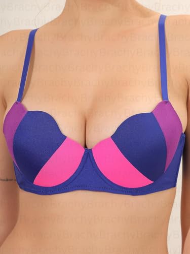 Image of Brachy Women Multi-Colorblocked Lightly Padded Underwired Lingerie Bra Panty Set