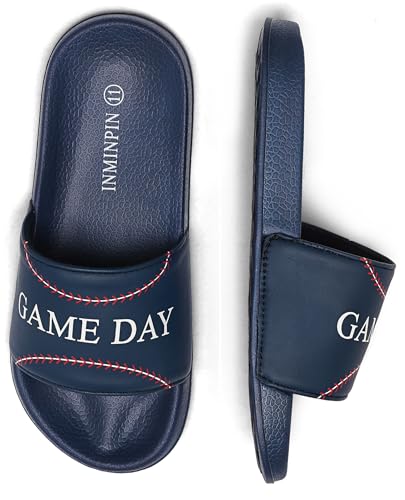 Image of INMINPIN Kids Boys Girls Ball Sprots Slides Sandals Ultra Comfortable Beach Pool Shower Shoes House Slide Indoor Outdoor for Sports Fan