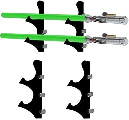 WANLIAN Lightsaber stand wall-mounted lightsaber stand, suitable for lightsaber stand, lightsaber, sword, lightsaber saber. (1 set of transparent 2 layers)