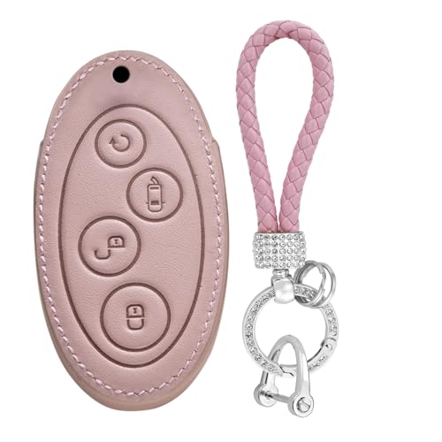 Étui de clé BYD Formula Léopard 5 en cuir rose à 4 boutons