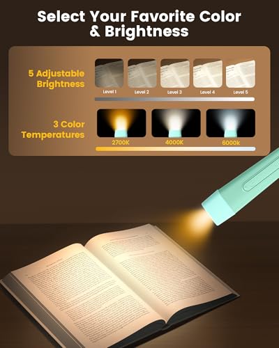 Image of Glocusent Neck Light with Timer, 100 Hours Book Light for Bedtime Reading