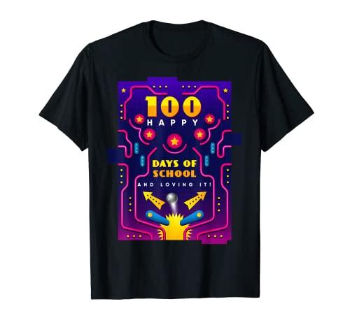 100 Happy Days of School & Loving It!, diseño de pinball Camiseta