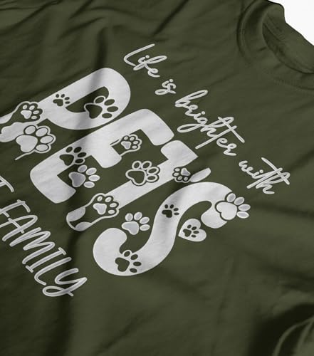 Image of INDISSH T-Shirt for Man | Regular and Plus Size Upto 7XL | Pet Lover Graphic Printed | Round Neck Cotton Fabric Regular fit Casual T-Shirt for man - RNM-PETFAMILY-PAR