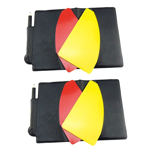 POPETPOP Multi-Function Soccer Referee Kit Red Yellow Cards Flexible Not Easy to Break Match Essential