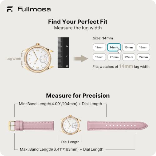 Image of Fullmosa 14mm Quick Release Leather Watch Band