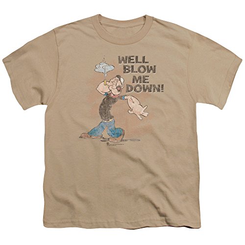 Popeye The Sailor Man Animated Cartoon Character Blow Me Down Big Boys T-Shirt [Apparel]