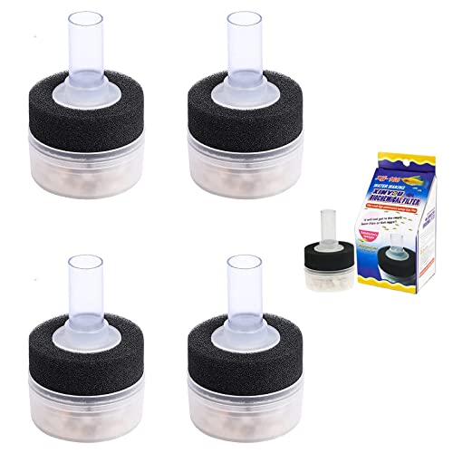 VAVOLO 4 Pack Air Driven Bio Filter Sponge Aquarium Filter,Fish Tank Mini Filter Sponge Aquarium Fish Tank Biochemical Air Pump Super Sponge Filter for Aquarium for Breeding Fish Shrimp Tank