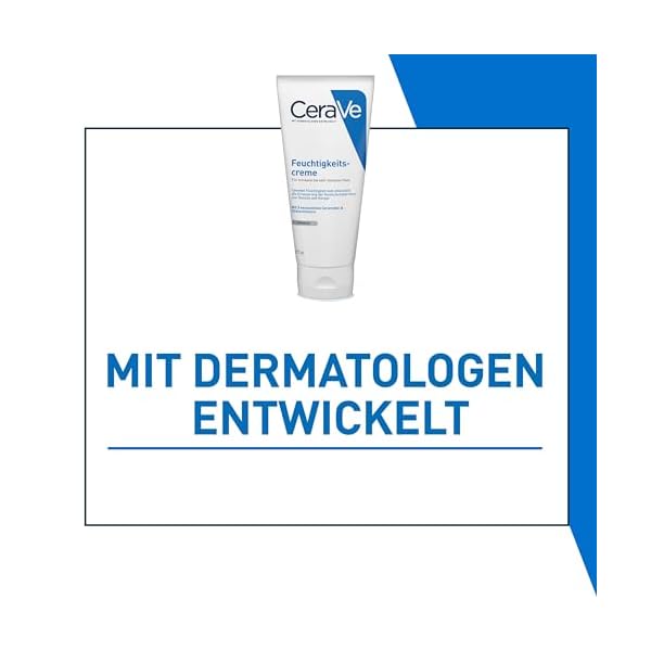 CeraVe Feuchtigkeitscreme für Körper und Gesicht, Creme für trockene bis sehr trockene Haut, Mit Hyaluron und 3 essenziellen Ceramiden, 1 x 177ml – Bild 5