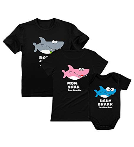 Baby Shark Mommy Shark Daddy Shark Family Set - Gift for Valentines Doo