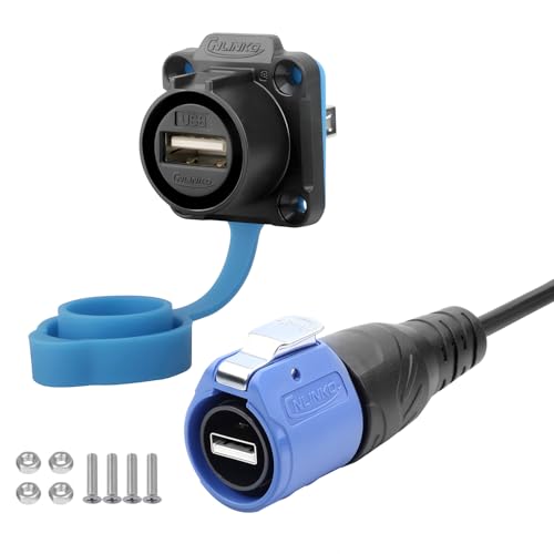 Connecteur CNLINKO LP-20 USB 2.0 étanche IP68 pour équipement marin