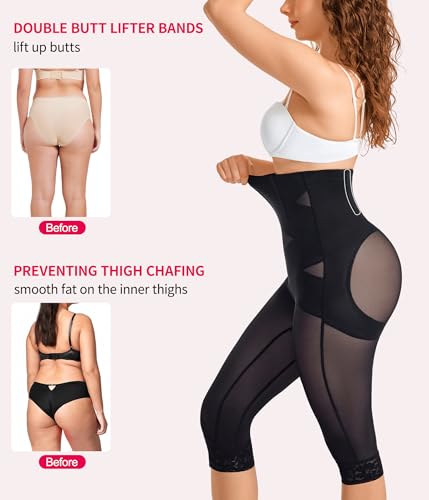 Gotoly Shapewear Tummy Control High Waisted Butt Lifting Shapewear Body Shaper Capri Shapewear Shorts Thigh Slimmer3
