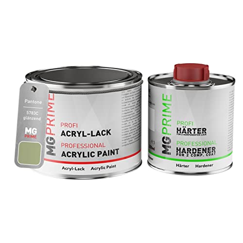 Pantone 5783C Green Peinture acrylique brillante Pot de 0,75 litre / 750 ml, y compris le durcisseur
