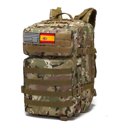 smallrun Mochilas Tácticas Militares 45L Mochila del ejército Gran Capacidad Mochila Crossfit Plegable Impermeable Mochila Montañismo, Senderismo, Acampada (Verde Camo, 45L)