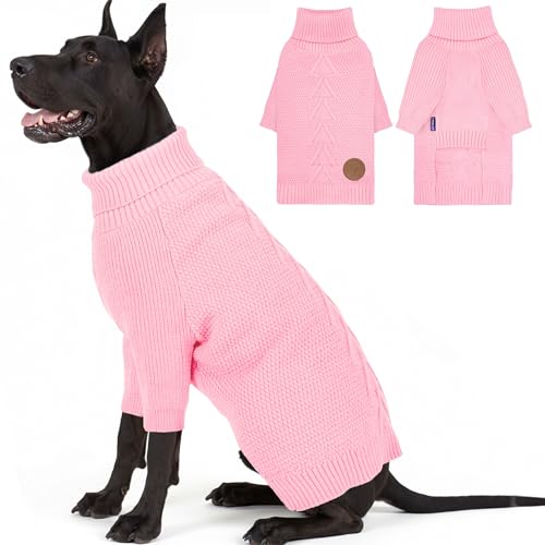 cyeollo Dog Sweater Long Sleeve Warm Sweaters for Giant Breed Dogs Boy Girl