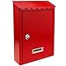 Price comparison product image PrimeMatik - Letter mail post box mailbox letterbox antique metallic red color for wallmount 210 x 60 x 300 mm