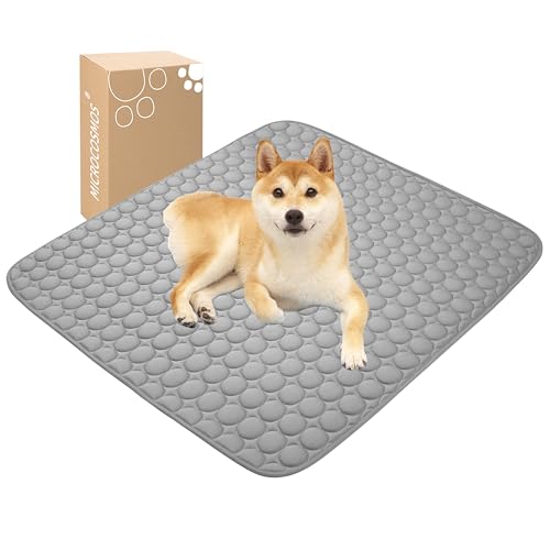 MICROCOSMOS Summer Cooling Mat & Sleeping Pad- Water Absorption Top, Materials Safe, Easy Carry, EZ Clean. Keep Cooling for Pets, Kids and Adults.(Drak Grey, 36" x36")