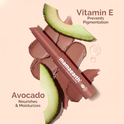 Image of Mamaearth Moisture Matte Longstay Mini Lipstick with Avocado Oil & Vitamin E for 12 Hour Long Stay- 09 Espresso Brown- 0.7 g