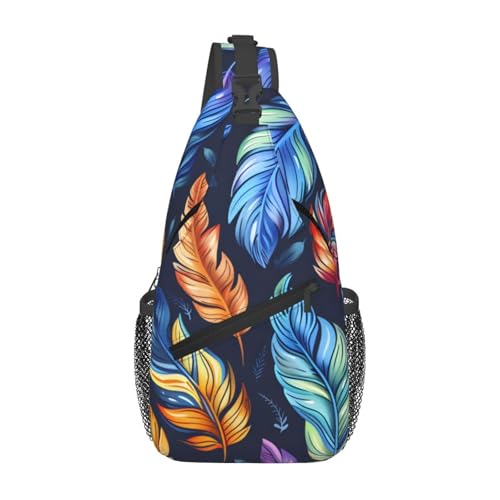 Bolso bandolera colorido estilo pluma para hombre y mujer miniatura 1