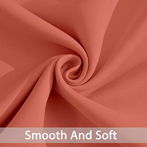 Yakamok Room Darkening Thermal Insulated with Grommet Blackout Curtains for Bedroom, 52Wx72L inch, Coral Orange, 2 Panels