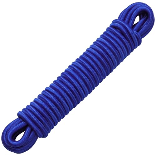 PRETEX Corde Elastique 8mm Bleu - Tendeur Élastique 10m pour Attache Bache - Sangle Fil Cordelette Sandow pour Bâche Piscine Tendeur Cable Velo Porte Bagage Remorque...