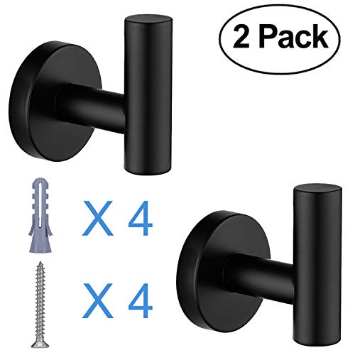 Nolimas Towel Coat Hook Matte Black SUS304 Stainless Steel Bathroom Clothes Cabinet Closet