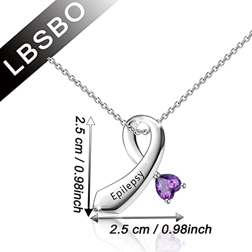 Collier ruban violet épilepsie pour briser l'isolement - 2