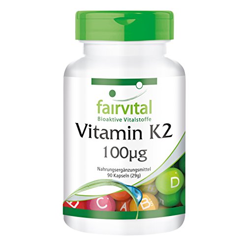 Vitamin K2 MK-7 100µg - HOCHDOSIERT - All-Trans Menaquinon MK-7 - natürlich & fermentiert aus Natto - VEGAN - 90 Kapseln