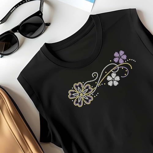 Flores borlas diamantes de imitación verdes para manualidades de ropa DIY 4