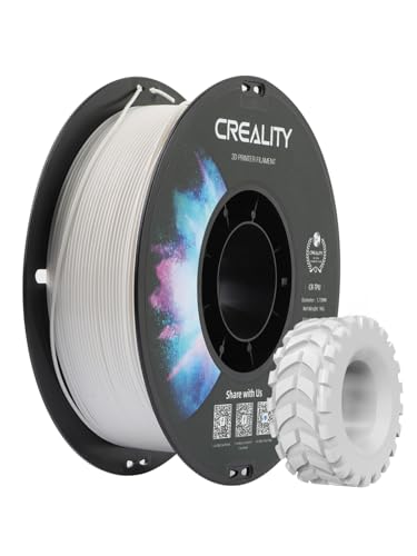 Creality TPU Filament 1.75mm, 3D Printing Filament, High Hardness & Resilience, Soft Adhesive Material, Elastic, 1kg(2.2lbs) 95A TPU Filament for 3D Printer (White)
