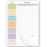 Bloc de lista de la compra con planificador semanal de comidas desmontable. 52 hojas de 247 x 172 mm por bloc. Fabricado en el Reino Unido por Absolutely Yours. (sin encabezado)