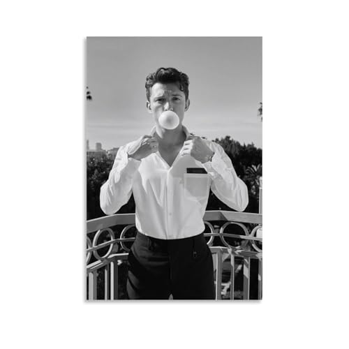 LZTMSINA Póster de Tom Holland estilo blanco y negro con impresión en lienzo, pintura de pared, decoración moderna para el hogar, 30 x 45 cm