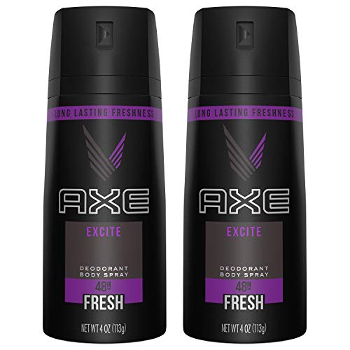 AXE Spray corporal para hombres Excite 4 oz, paquete doble