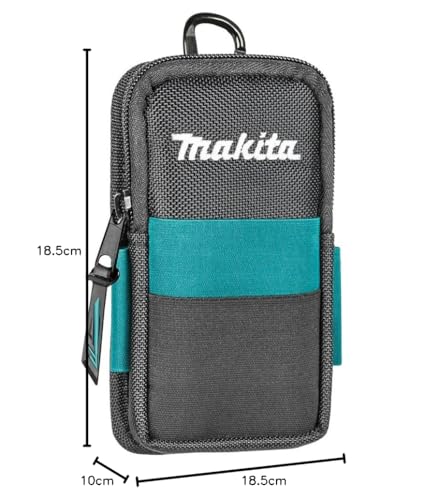 Makita E-15556 Smartphone Gürteltasche, passend für die gängigsten Smartphones, inklusive Karabiner und Kunststoffclip, Platz für Visiten- oder Bankkarten, Polyester, 100 x 40 x 185 mm (LxBxH)