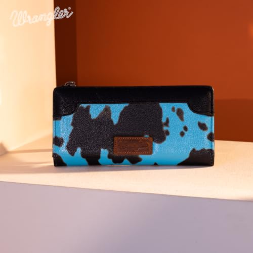 Image of Wrangler Cow Print Wallet Women Bifold Credit Card Wallet Women's Wallets, Card Cases & Money Organizers Wallets for Women Ladies Female Cash Wallett with Smooth Zipper