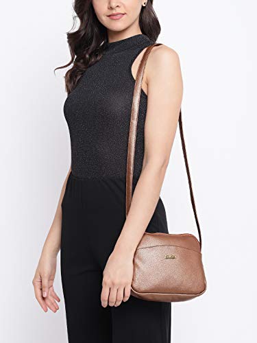 Image of KLEIO Crossbody Bag for Women | Elegant Sling Bag for Girls with Polyester Lining & Zip Closure to Carry Phone, Wallet, Makeup | Suitable for College, Parties & Travel